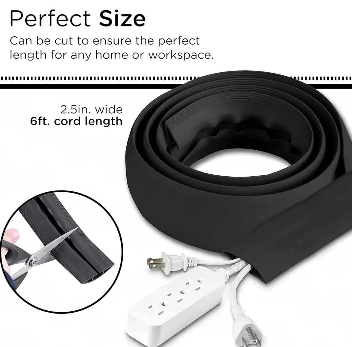 Cordinate Cable Management Floor Cover, 6ft., Black