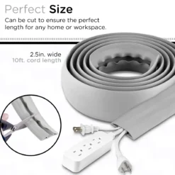 Cordinate Cable Management Floor Cover, 10ft., Gray