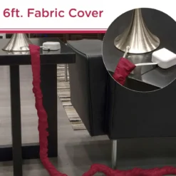 Cordinate 6ft. Fabric Cord Cover, 2 Pack, Berry