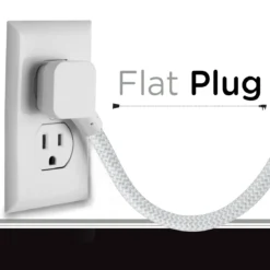 Cordinate 10ft. 3-Outlet Extension Cord, Gray/White