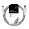 Cordinate 6ft. USB-A to USB-C Braided Charging Cable, Gray/White
