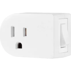 Cordinate Grounded 1-Outlet Power Switch, White
