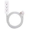 Cordinate 3-Outlet 10ft. Braided Extension Cord, White/Gray