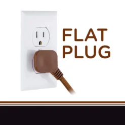 Cordinate 3-Outlet 8ft. Braided Extension Cord with Flat Plug, Brown