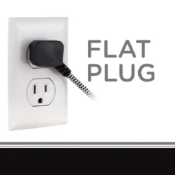 Cordinate 3-Outlet 8ft. Braided Extension Cord with Flat Plug, Black/White