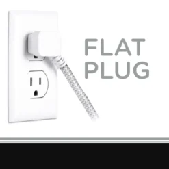Cordinate 3-Outlet 8ft. Braided Extension Cord, Gray/White