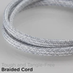 Cordinate 3-Outlet 12ft. Dual Split Extension Cord Braided, Indoor, White