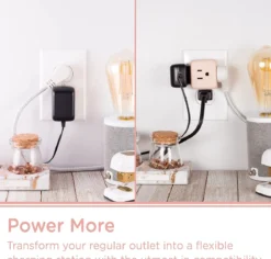 Cordinate 3-Outlet Surge Protector, blush cube, 2 pack