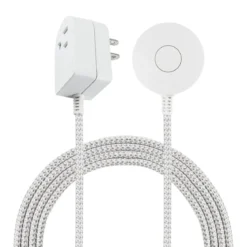 Cordinate 1-Outlet Tabletop Switch with 6ft. Braided Extension Cord, White/Gray