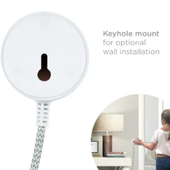 Cordinate 1-Outlet Tabletop Switch with 6ft. Braided Extension Cord, White/Gray
