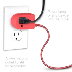 Cordinate Tabletop Switch with 6ft. Braided Cord, Coral