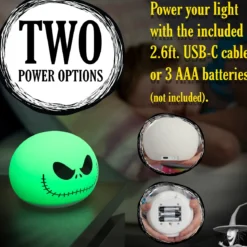 Disney Jack Skellington Color-Changing Tabletop LED Night Light, White
