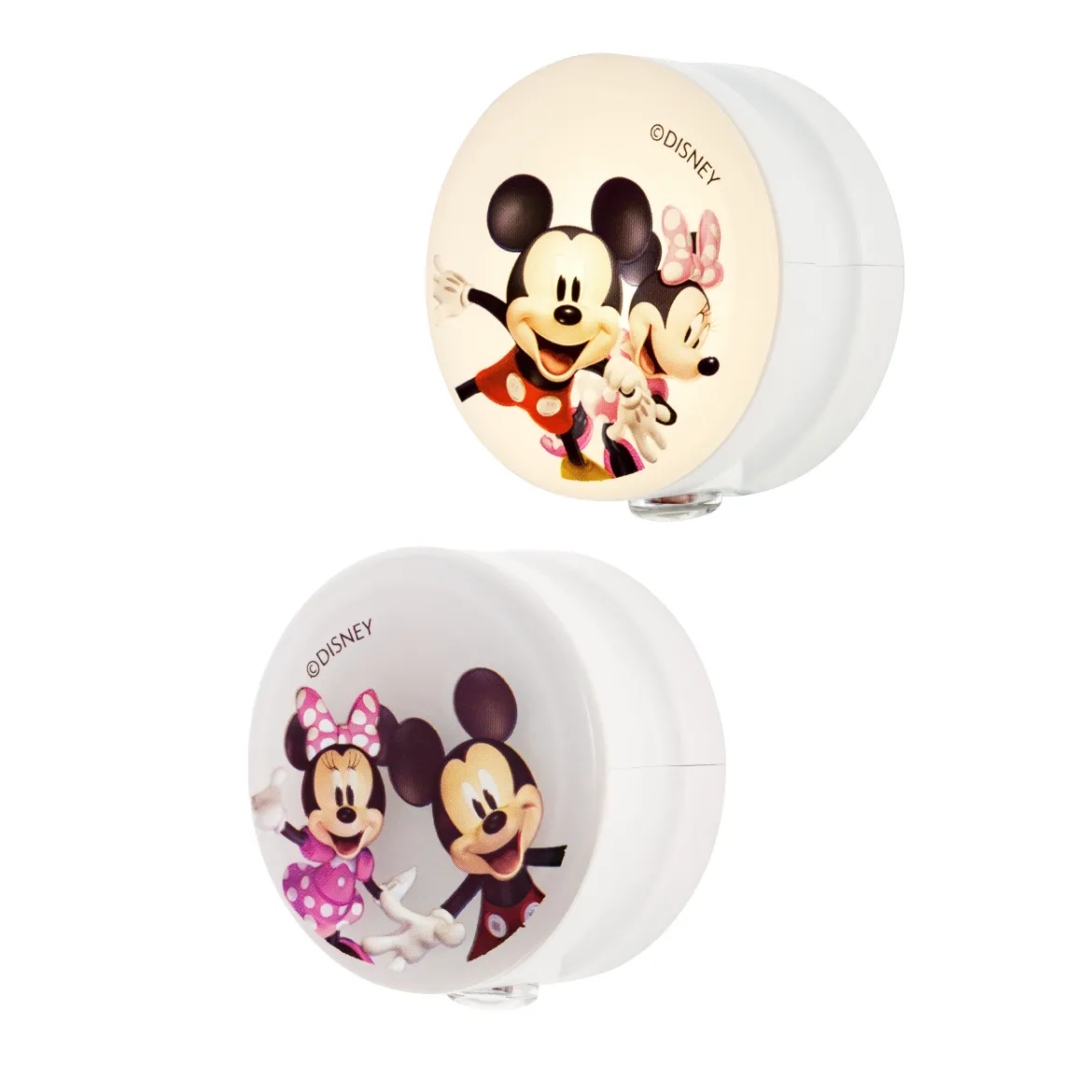 Disney Mickey and Minnie Light-Sensing GLO Dot Night Light, 2 Pack, White