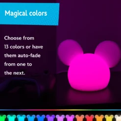 Disney Mickey Mouse Color-Changing Tabletop LED Night Light, White