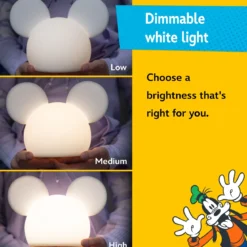 Disney Mickey Mouse Color-Changing Tabletop LED Night Light, White