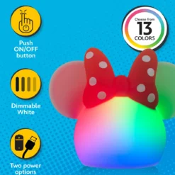 Disney Minnie Mouse Color-Changing Tabletop LED Night Light, White