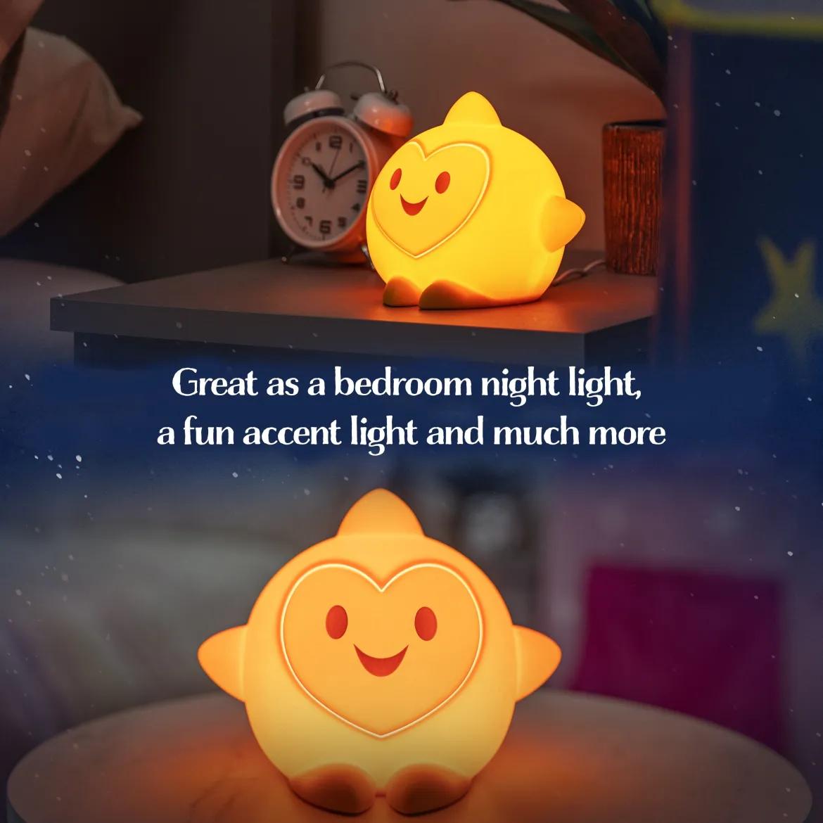 Disney WISH Star Squishy Dimmable Tabletop LED Night Light, Yellow