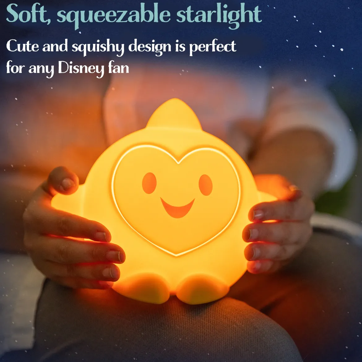 Disney WISH Star Squishy Dimmable Tabletop LED Night Light, Yellow