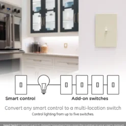 Enbrighten Add-On Toggle Switch With QuickFit™ And SimpleWire™, Light Almond