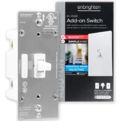 Enbrighten Add-On Toggle Switch with QuickFit and SimpleWire, White