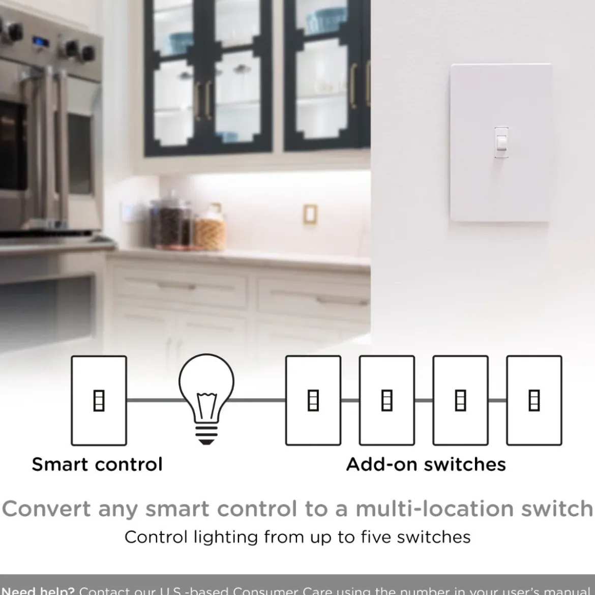Enbrighten Add-On Toggle Switch with QuickFit and SimpleWire, White
