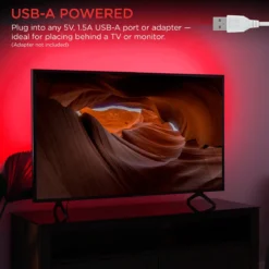 Enbrighten Basics Indoor USB-Powered Flex Light, 6.5ft., Red