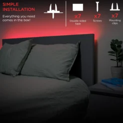 Enbrighten Basics Indoor USB-Powered Flex Light, 6.5ft., Red