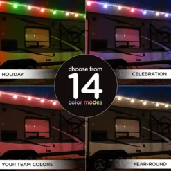 Enbrighten Bistro USB-Powered Color Changing LED Cafe Lights, 24 Bulbs, 24ft. Black Cord