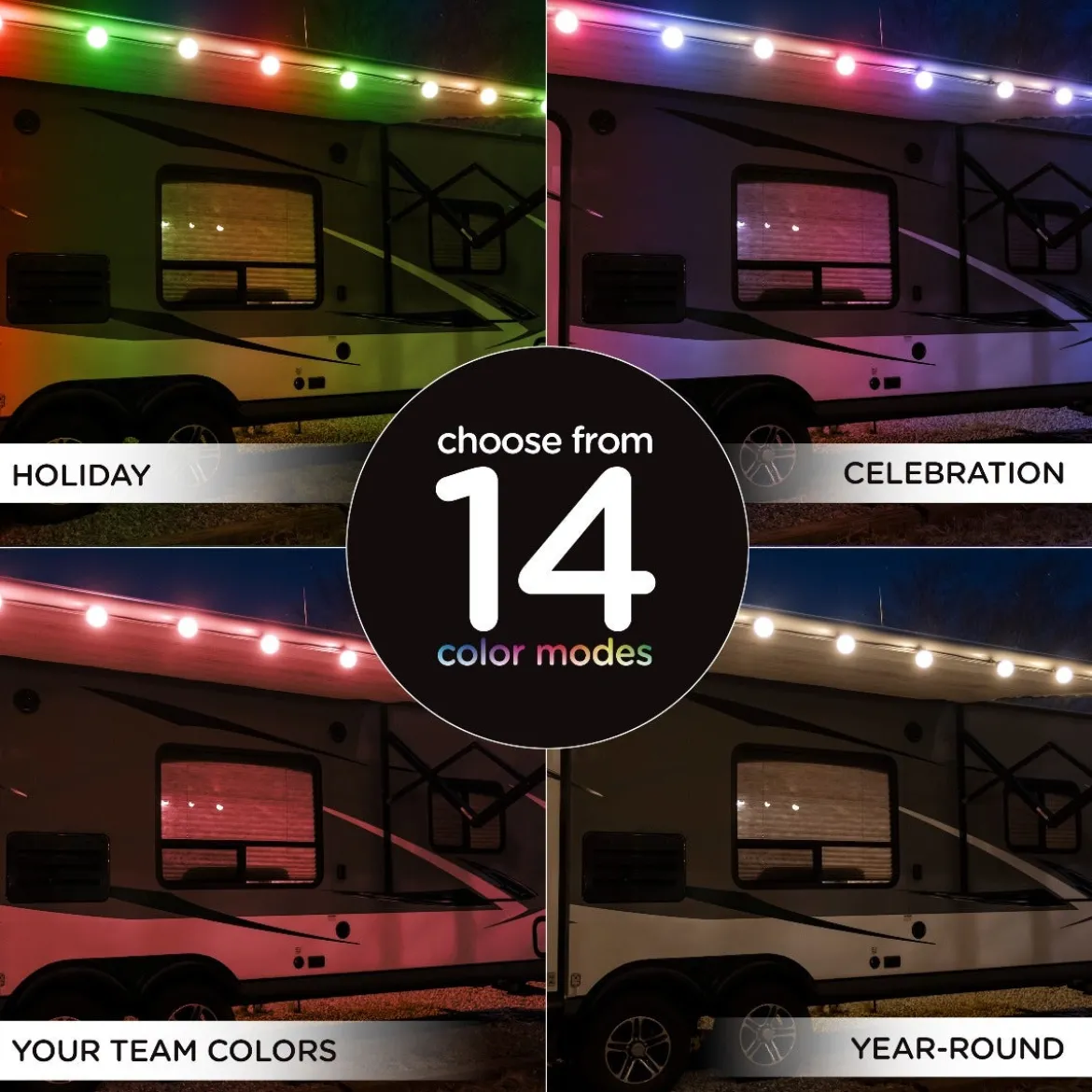 Enbrighten Bistro USB-Powered Color Changing LED Cafe Lights, 24 Bulbs, 24ft. Black Cord