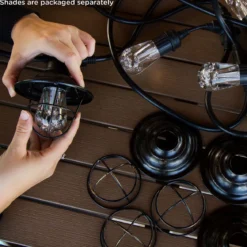 Enbrighten Cafe Lights Cage Shade Add-On, Oil-Rubbed Bronze, 6 Pack