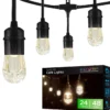 Enbrighten Classic LED Cafe Lights, 24 Bulbs, 48ft. Black Cord