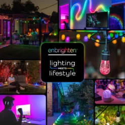 Enbrighten Color-Changing LED Stealth Tape Light Strip 12ft., Black