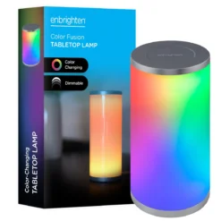 Enbrighten Color Fusion Dimmable Color Changing LED Tabletop Lamp, Silver