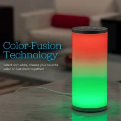 Enbrighten Color Fusion Dimmable Color Changing LED Tabletop Lamp, Silver