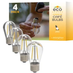 Enbrighten Ecoscapes LED Cafe Lights Replacement Bulbs, 4 Pack