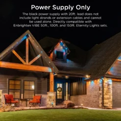 Enbrighten Eternity Eave Light Power Supply With Repeater, Black