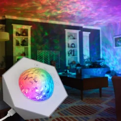 Enbrighten Galaxy Wave Mini Projector LED Tabletop Night Light, White