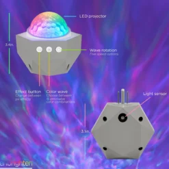 Enbrighten Galaxy Wave Plug-In Projector LED Night Light, White