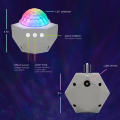 Enbrighten Galaxy Wave Plug-In Projector LED Night Light, White