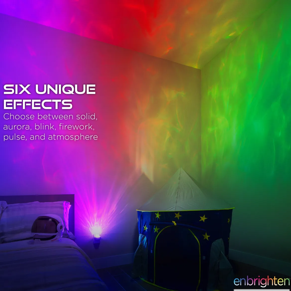 Enbrighten Galaxy Wave Plug-In Projector LED Night Light, White