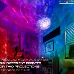 Enbrighten Galaxy Wave Projector LED Tabletop Night Light with Sound Effects, Gray