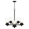 Enbrighten 5-Head Chandelier with LED Vintage Bulbs, Matte Black