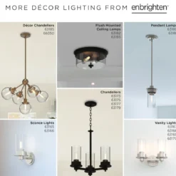 Enbrighten 5-Head Chandelier with LED Vintage Bulbs, Matte Black