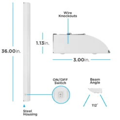Enbrighten 36in. Dimmable Direct Wire LED Under Cabinet Light Fixture, White