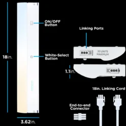 Enbrighten 18in. Direct Wire LED Light Bar, White