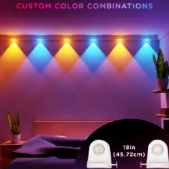 Enbrighten Indoor Accent Spectrum String Wall Lights, 8ft., 6LEDs, White