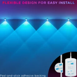 Enbrighten Indoor Accent Spectrum String Wall Lights, 8ft., 6LEDs, White