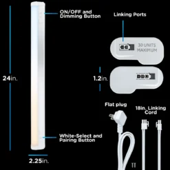 Enbrighten 24in. Plug-In Dimmable LED Light Bar, White