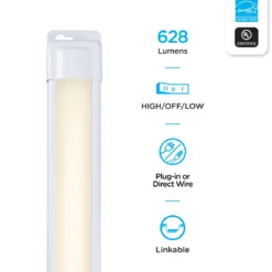 Enbrighten 18in. Plug-In LED Under Cabinet Light Fixture, White