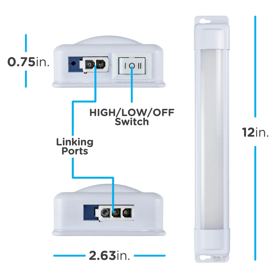Enbrighten 12in. Plug-In LED Under Cabinet Light Fixture, White